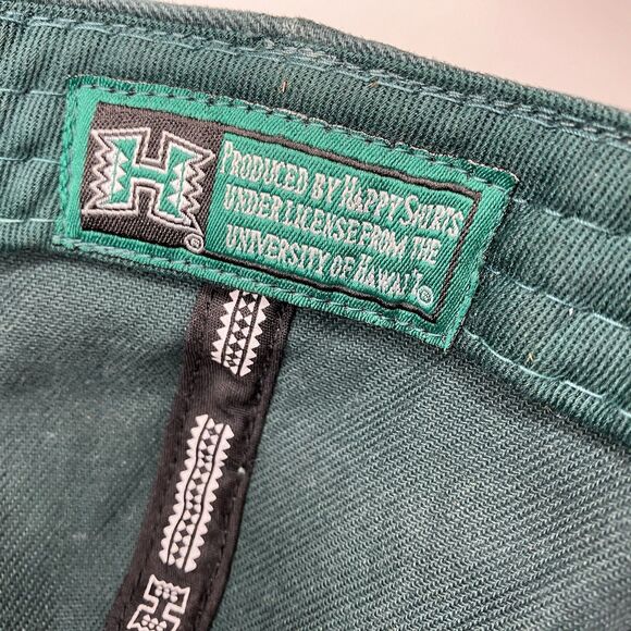 University of Hawaii Warrior Baseball Hat Cap Green Silver Strapback Embroidered - Picture 12 of 14